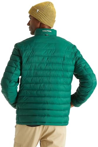 Image of Nautica Men's Reversible Quilted Puffer Jacket -Midweight Mechanical Stretch Winter Coat