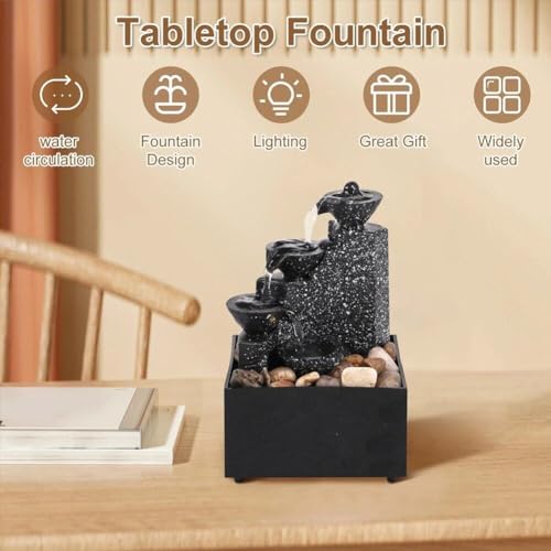 Ornement de fontaine d'intérieur, cascade d'eau compacte pour décoration de table