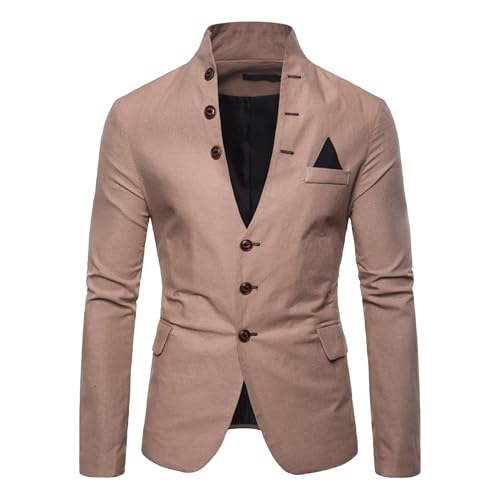 Men's Slim Fit Solid Color Blazer Business Casual Wedding Suit Jacket Multi Button Banquet Social Sport Coat