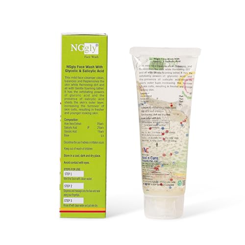 Image of NG Gly Face Wash with Glycolic Acid & Aloe Vera | Deep Cleansing Formula for Acne-Prone & Oily Skin | Controls Excess Oil, Unclogs Pores & Prevents Breakouts | Suitable for Men & Women | Daily Use