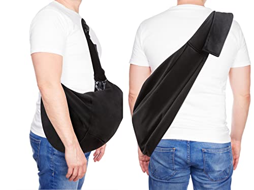 Dog Sling Carrier For Small Dogs, Upgrade Dog Sling Carrier With Bottom Support Pad, Puppy Sling Carrier Dog With Adjustable Trap Hand Free (Black) #TOP2