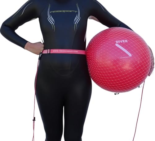 Open Water Swim Buoy - Highly Visible, Increases Safety - Great for Recreational Swimmers, Triathletes, Kayakers - Low Resistence (Red)