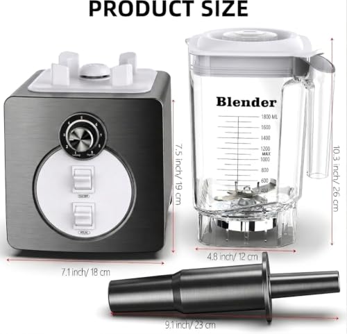 Image of AIZIYO Professional Blender for Smoothies, 60 oz BPA-Free Pitcher, 2200W Peak Watts,Blenders for Kitchen, Dishwasher Safe,Programs for Frozen Drinks & Nutrient MilkShakes & Nut Milk,Grey