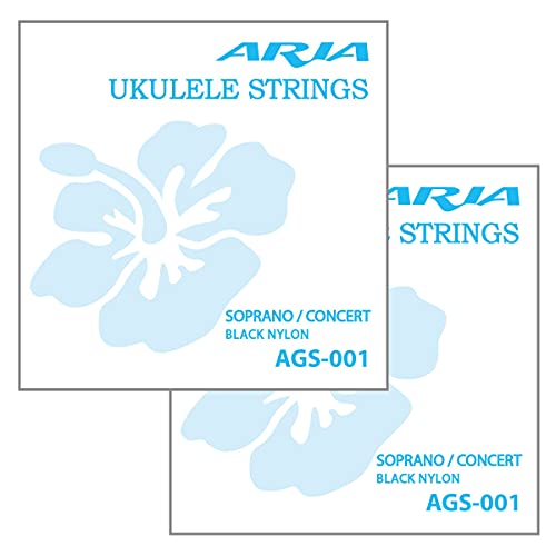 AA ubNiC EN \vm/RT[gp Aria Black Nylon Ukulele Strings AGS-001 (2Zbg)