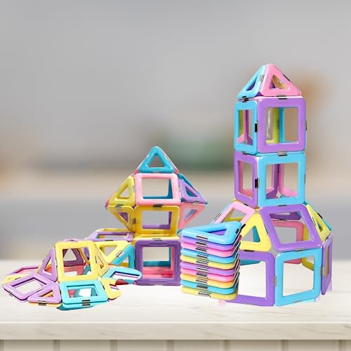 Glitzglam Castle Magnetic Blocks Building Set - Fun And Educational Toy For Kids Boys And Girls, Ages 3-8, Magnetic Tiles Toys Perfect For Developing Creativity And Stem Skills #TOP30