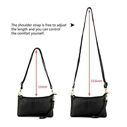 Artwell Genuine Leather Clutch Wallet For Women Wristlet Envelop Crossbody Purse Card Shoulder Bag4