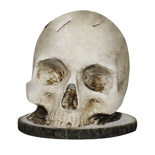 Soporte para cuchillos de cocina, bloque de cuchillos de calavera de terror gótico, organizador de cuchillos de cabeza con forma de esqueleto, decoración de estante de almacenamiento aterrador para