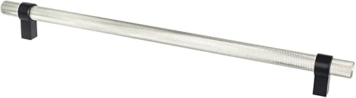 Miniatura 2 de Pomo y tiradores de gabinete con brillo moleteado de níquel negro y cepillado (tirador de 8 a 1316 pulgadas)