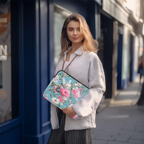 Funda para portátil de 13-14 pulgadas con diseño de rosas acuarela miniatura 7