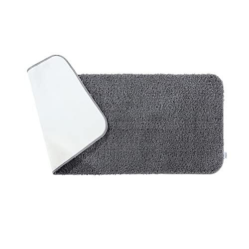 Image of Obsessions Ultra-Absorbent Quick-Dry Bath Runner | 1400 GSM Polyester | Soft, Non-Slip & Fast-Drying Bathroom Rug for Safety & Comfort | 60 x 150 cm | Grey