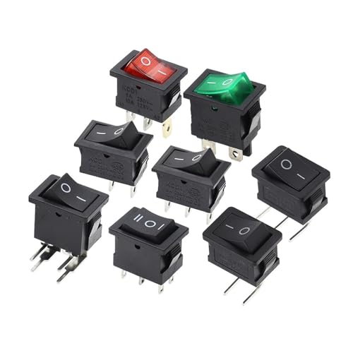 Interruptor basculante KCD1 de 3 pines con luz indicadora verde y 10A de capacidad 3