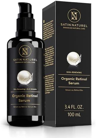 Retinol Serum with Vitamin C plus Hyaluronic Acid Premium - Reduces Wrinkles, Dark Spots, Acne, Fine Lines, Sun Damage - for Youthful, Glowing and Clear Skin - Satin Naturel