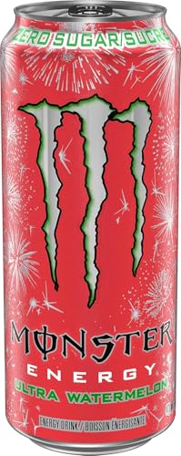 Image of Monster Energy Ultra Watermelon, Zero Sugar Energy Drink, 500ml Cans (Pack of 12) | Refreshing Watermelon Flavor | Zero Calories | Performance & Focus Booster By COUGAR - (Imported-USA)