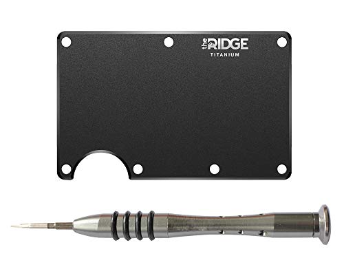 [ザ リッジ] the RIDGE スマートフォンよりも薄い財布 オプションパーツ チタニウム リプレースメント プレート（表）ブラック［新ロゴ］