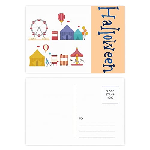 Cartes postales d'Halloween parc d'attraction lot de 20 images colorées pour collection