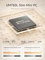 MINIS FORUM DeskMini UM750L Slim Mini PC AMD Ryzen 5 7545U, 16 GB LPDDR5 RAM + 1TB PCIe4.0 SSD, HDMI/DP/USB4-Ausgänge, 2,5 G LAN, WiFi 6E, 5 x USB-Anschluss AMD Radeon 740M Grafik Small Form Factor – Ansicht 2