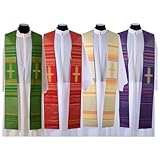 Estola Hecha en Tejido Mezcla de Lana Virgen Doble torsión Bordado Tasmania, Púrpura