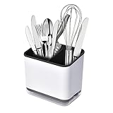 Home Magic Küchenutensilienhalter,Besteck-Abtropfkorb, 3 Fächer Utensilienhalter Küche, Spülbecken Organizer für die Küche, Bestecke Organizer,Besteckhalter