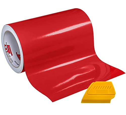 Vinyle Oracal 751 rouge brillant 30,5x6,1m avec raclette jaune pour cutter