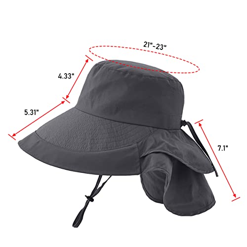 Womens Sun Hat UPF 50+ Wide Brim and Ponytail Hole, Hiking Safari Hat with Neck Flap… - Image 3