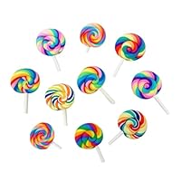 Garneck 10 Stück Bunte Lollipop Broschen aus Kunststoff und Metall Lustige Kleidungs und Taschen Deko für Frauen Farbenfrohe Parodie Accessoires
