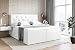 Produktbild ALTDECOR Boxspringbett mit Multipocket-Matratze H4 (20 cm hoch) mit Kokosmatte, Kunstlederbett, Topper (4 cm hoch), Polsterbett mit Kopfteil und Bettkasten - Mirage - 160x200 Weiß Kunstleder