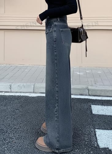 Image of ODDMONEKY Baggy Jeans for Women || Korean Jeans for Women || Wide Leg Korean High Waist Baggy Denim Pants (Wjeans-7)