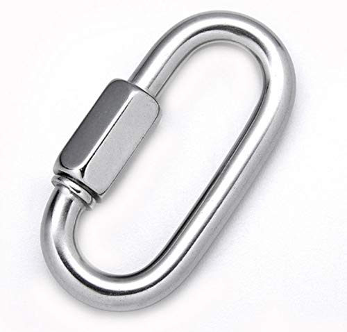 uptodateproducts SS Oval Quick Link Carabiner Boat Marine Clip with Screw 9 mm Opening, 7 cm-picture-17