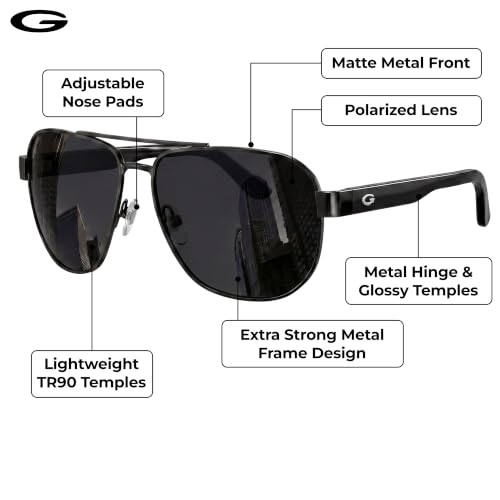 Image of grinderPUNCH Polarized Aviator Sunglasses Men Women Retro Vintage Square Pilot Sun Glasses UV400 Protection
