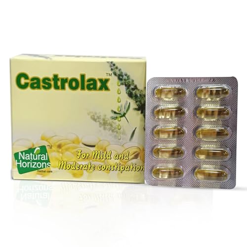 Image of Castrolax Castor Oil Capsules for Constipation Relief - 60 Soft-Gel Capsules, 700mg Per Capsule