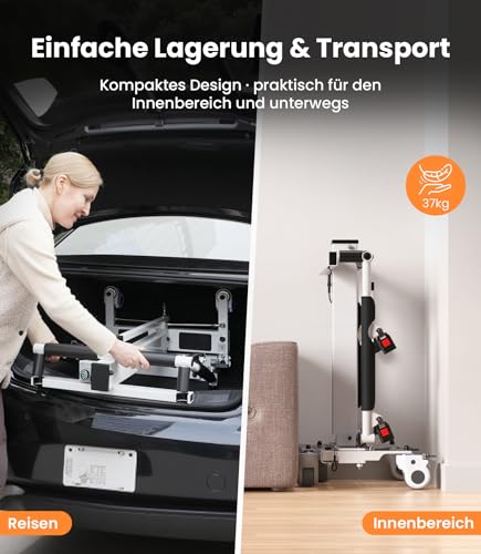 VOCIC Patientenlifter Elektrisch für zuhause AY06, verstellbar Transferstuhl 150KG Klappbar für Auto, Patientenheber für Kleine Räume, Toilettenstuhl Senioren mit Rollen