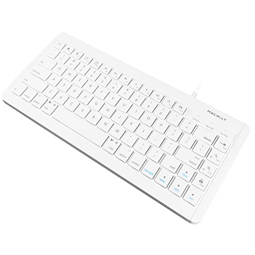 Macally USB Wired Compact Mini Slim Keyboard for Mac and Windows PC (MKEYXC)