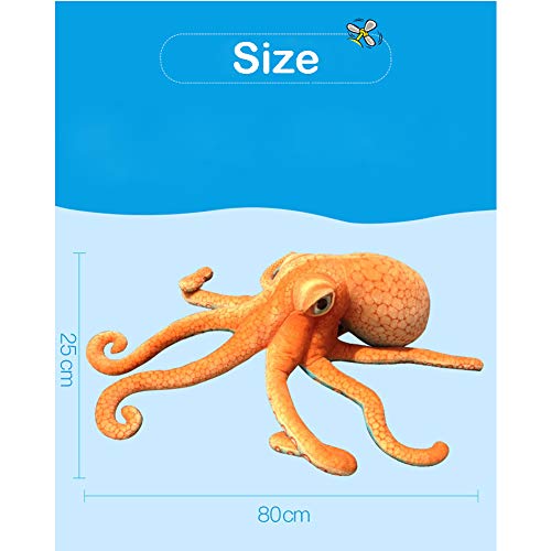 YunNasi Kuscheltier Krake Kreative Plüschtier Oktopus Kissen Naturgetreu Gestaltet, Prima als Spielzeug Geschenke für Kinder (80cm)