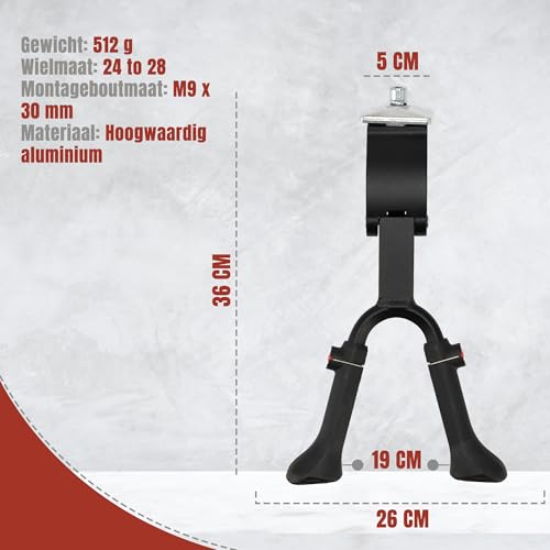 Support double pour vélo 24-26 pouces béquille noire robuste