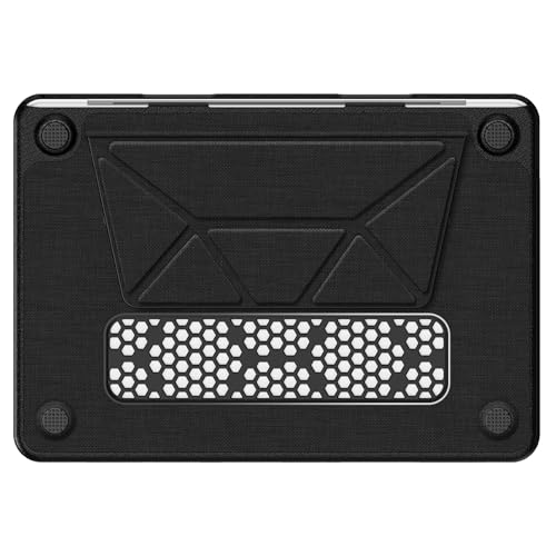 Image of ProElite Case for MacBook Neo 13 inch 2026, Fabric Material Hard Shell with Slim TPU Bumper and Fold Kickstand, Black