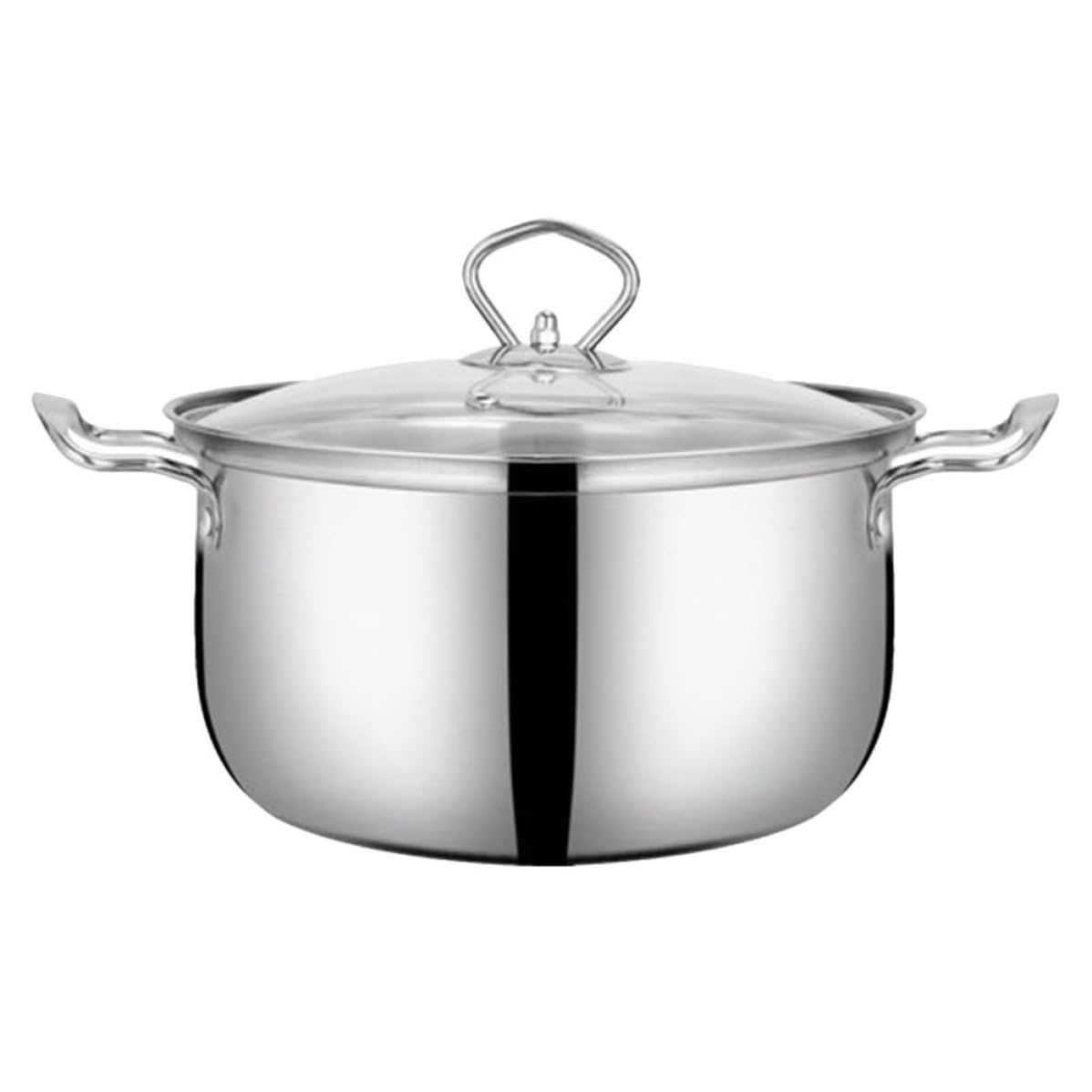 Marmite antiadhésive inox polyvalente, poêle argentée spéciale induction couvercle