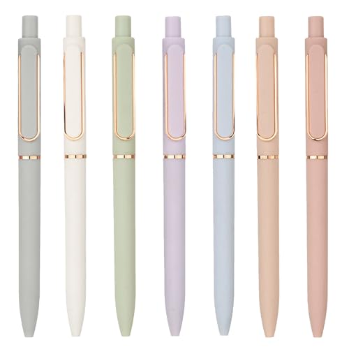 Gorofit Gel Pens,7 Black Pens, 0.5mm Flexible and Fast Drying, Black Thin Dot Ball Pen Holder, Soft Touch, Smooth Writing, Suitable for Home, School and Office Supplies