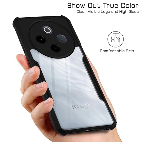 Image of Jkobi Back Cover Case for Vivo iQOO Z10 (Shockproof with Polycarbonate Clear Panel | Professional Black)