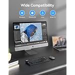 TECKNET 2.4G Wireless Keyboard, Small Wireless Keyboard with Media Hotkeys, Ultra Slim Compact Wireless Keyboard, 12-Month Battery Life, Compatible with PC, Desktop, Laptop, Smart TV - Black - Image 4