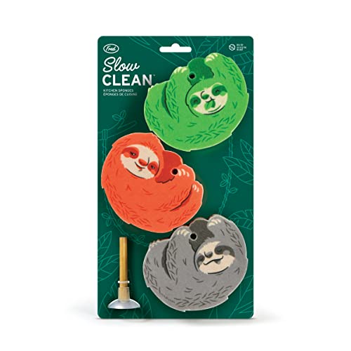 Image of Genuine Fred, Slow Clean, Sloth Kitchen Sponges, Set of 3, Multicolored (5293123)