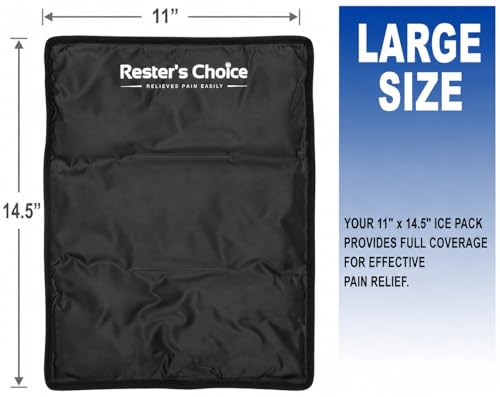 Image of Ice Pack for Injuries Reusable, Soft Gel Flexible - (Large: 11 inchx14.5 inch) for Hip, Shoulder, Knee, Back - Comfy Cold Pack Compress for Swelling, Bruises, Surgery (Black, 1 Pack)