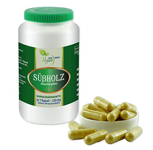 VITAIDEAL VEGAN® Süßholz-Pulver Kapseln (Glycyrrhiza) 120 Kapseln je 520mg, rein natürlich ohne Zusatzstoffe Cover