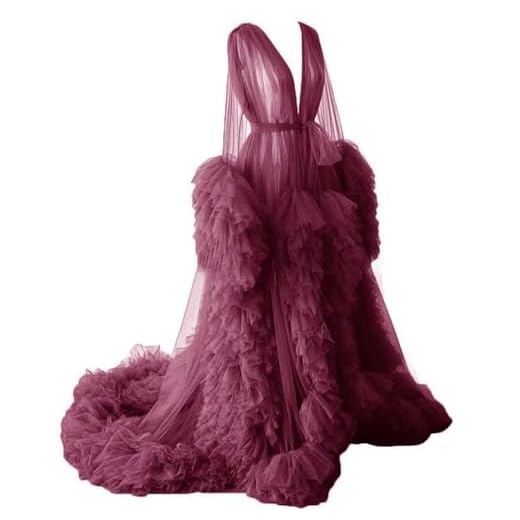 THBOEER Maternity Dress for Photoshoot Maternity Tulle Dress Robe for Photoshoot Baby Shower Photography