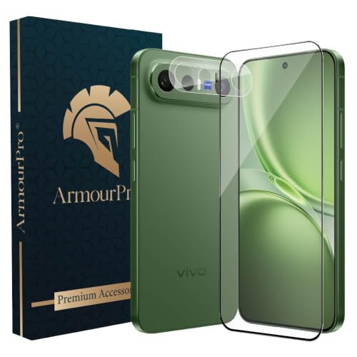Image of ArmourPro Tempered Glass and Clear Camera Lens Protector for Vivo X300 FE, Edge to Edge Screen Guard, Anti-Bubble, Scratch Resistant, Anti-Fingerprint, Installation Kit | Clear