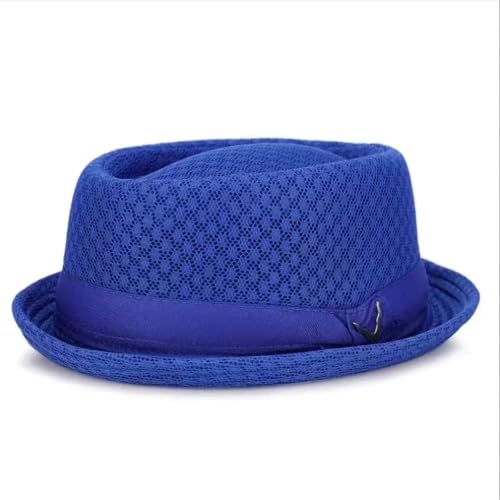 Chapeau rétro jazz en paille plate et maille anglaise respirante de haute manufacture - 4