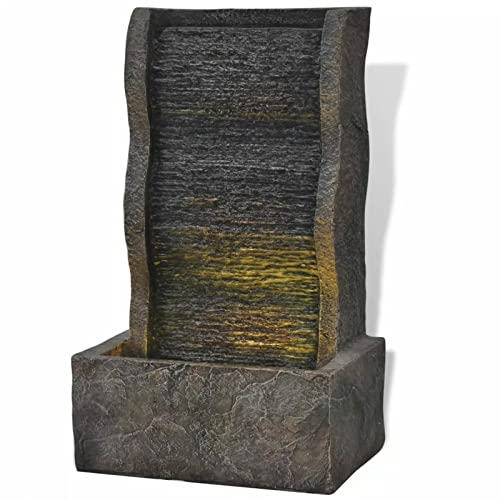 ZEYUAN Fuente de Agua para Interior con luz LED poliresina, Fuentes De Agua para Decoracion Interior, Cascada De Agua Decorativa, Fuente Interior - 242354