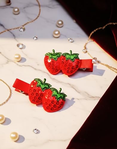AACKS Clips de Pelo Fresa para Niñas Accesorios para el Cabello miniatura 4