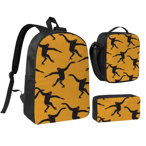 Sac à dos d'écolier 3 pièces EdWal noir avec boîte à déjeuner et trousse