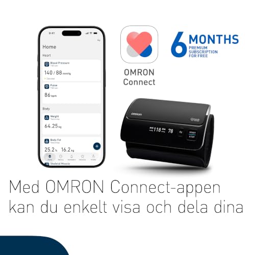 OMRON EVOLV Kabelloses Oberarm-Blutdruckmessgerät mit App, 22-42 cm