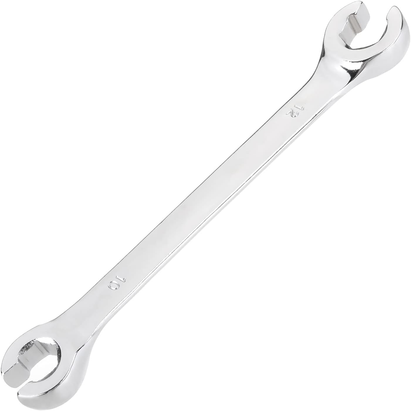 Auniwaig Flare Nut Wrench 10mm x 12mm, Metric, Polished Chrome Plated for Removing or Replacing Nuts on Fuel, Brake or Air Conditioning Lines